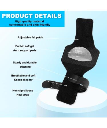 Foot Brace for Plantar Fasciitis | Adjustable Arch Support & Compression Bands for Pain Relief | Gel Inserts for Flat Feet & High Arches - Buy Online on GoSupps.com