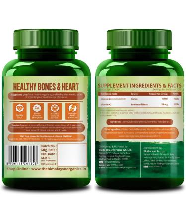 Himalayan Organics Vitamin D3 with K2 As MK7 Supplement- 120 Veg Tablets - Buy Online on GoSupps.com