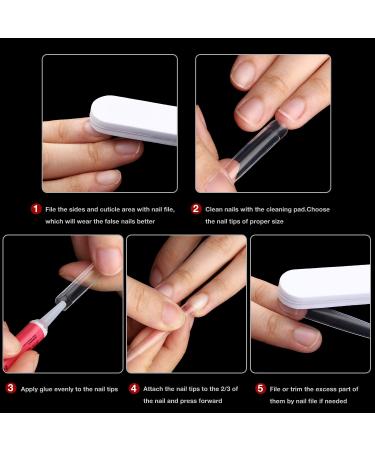 180 Extra Long Stiletto False Nails Tips Set with Files - Clear | DIY Manicure Salon Practice Kit - Buy Online on GoSupps.com