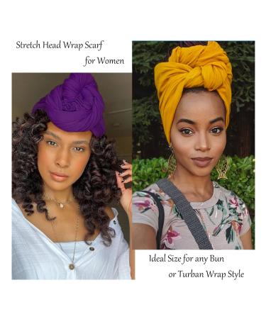 Kachanaa African Turban Head Wrap Jersey Scarf - Ginger Yellow - Buy Online on GoSupps.com