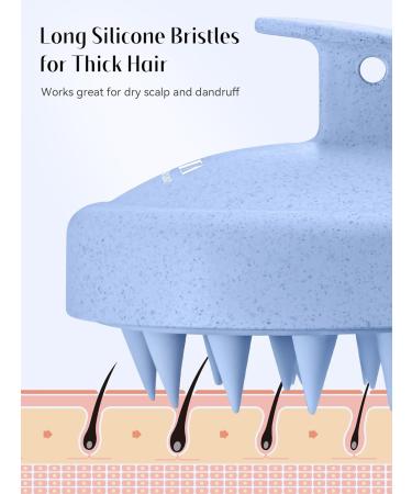 Heeta Scalp Massage Brush - Soft Silicone Hair Care Brush for Relaxation | Suitable for Men Women & Children - Sky Blue - Buy Online on GoSupps.com