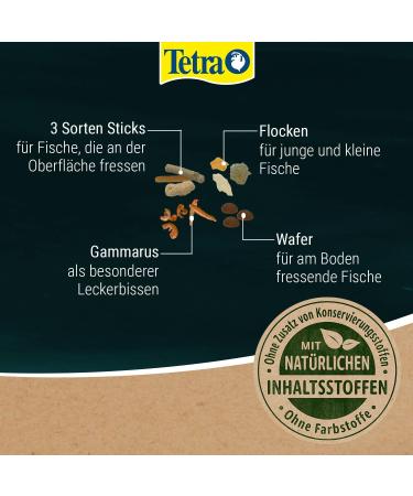 Tetra Pond Multi Mix - Premium Fish Feed for All Pond Fish | 10L Bucket with Flake Sticks Gammarus Wafer - Buy Online on GoSupps.com