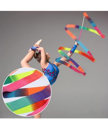 SAVITA Dance Ribbons - 78.7 Inch Gymnastics Ribbon Streamers for Kids & Adults - Twirling Ribbons with Dancer Wand - Perfect for Dancing Training & Birthday Parties - 2pcs - Buy Online on GoSupps.com