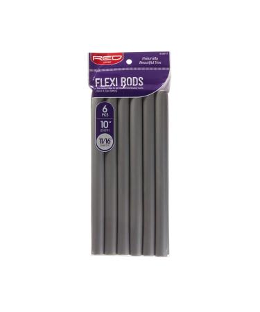 Red by Kiss Flexi Rods - Heatless Hair Curler for 90S Glamorous Bouncy Curls Beach Waves  No Slips  Sleep Styler (10 Length  11/16 Diameter) 6 Count (Pack of 1)