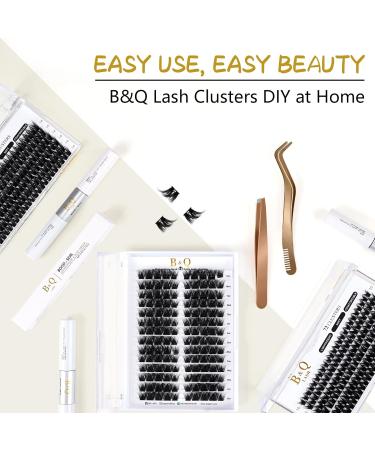 Cluster Lashes 14mm - 72 D Curl B&Q Lash Clusters for DIY Extensions - Buy Online on GoSupps.com