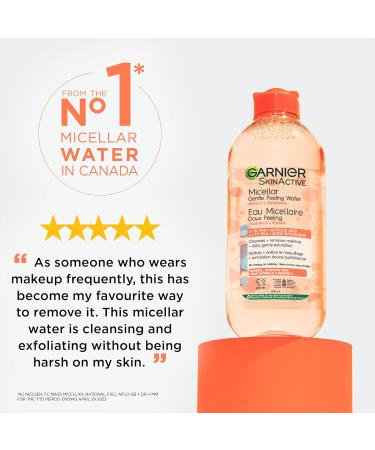 Garnier Gentle Peeling Micellar Water and Face Cleanser with 1% PHA and Glycolic Acid Face Exfoliant Facial Cleanser and Makeup Remover 400ml - Buy Online on GoSupps.com