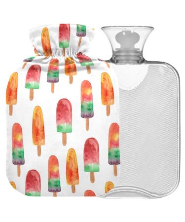 Naanle fruit watermelon ice heat bottle with cover transparent hot water bottle 1l heat bottle for bed hand feet warmer pain relief heat and cold therapy