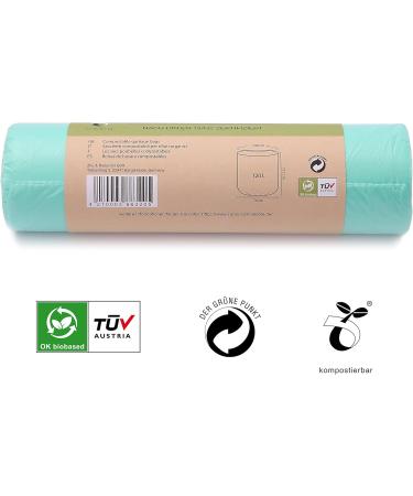 Zuras 120L Organic Waste Bags - 30 Pcs Compostable & Biodegradable | Tear-Resistant & Waterproof | DIN EN 13432 Certified - Buy Online on GoSupps.com