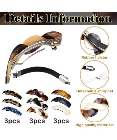 9-Piece Stylish Acetate Tortoise Shell Hair Barrettes for Women - Large Clips for Thick Hair - French Design Hair Accessories - Buy Online on GoSupps.com
