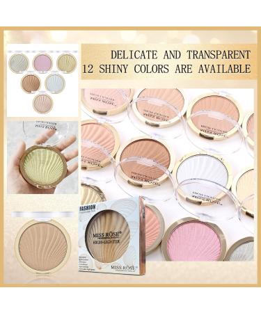 LSxia 12 Colors Face Highlighter Palette - White Glitter Bronzer & Highlighter for Lasting Shimmer - Body Illuminator Makeup - 07 - Buy Online on GoSupps.com
