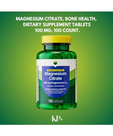 KP+ Magnesium | Magnesium Citrate 100 mg | Bone & Muscle Health Support | Rapid-Release Capsules | 100 Count | Dietary Supplement | Pack of 1 - Buy Online on GoSupps.com