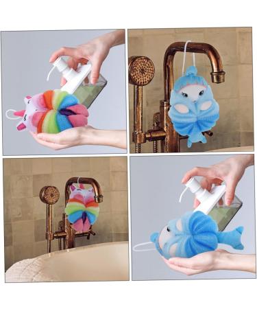 2pcs Children's Bath Ball | Toddler Shower Accessories | Cartoon Loofah Sponge Washcloths for Kids | Body Scrubbers for Baby - Buy Online on GoSupps.com