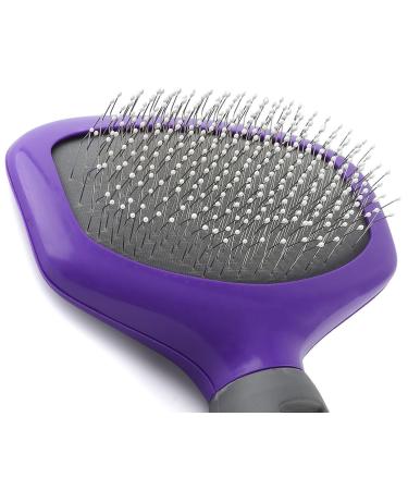 Hertzko Pin Brush for Dogs and Cats | Ideal for Detangling and Shedding | Wide Brush for Long or Short Hair - Buy Online on GoSupps.com