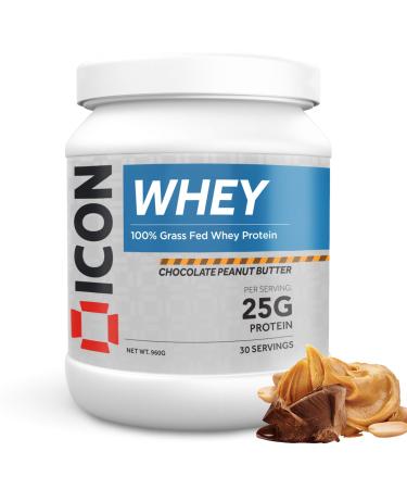 ICON Nutrition Whey Protein Powder 960g 30 Servings - Chocolate Peanut Butter Chocolate Peanut Butter 960 g (Pack of 1)