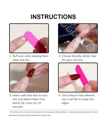 SINSEN Square Press on Nails - Medium French Tip with Heart Design Glossy Pink Fake Nails Set (24 Pcs) - Reusable & Includes Adhesive Glue Stickers - 12 Sizes Available - Buy Online on GoSupps.com