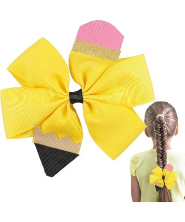 Girls Hair Bows Toddler Hair Clips - Back To School Hair Bows Clips Bow Design Non-slip And Stable Perfect for School Reunion Daily Wear Suanq Yellow - Buy Online on GoSupps.com