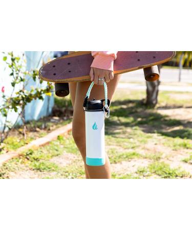 HYDRO CELL Paracord Handle Strap for 14-64 oz Water Bottles - Teal/White - Buy Online on GoSupps.com