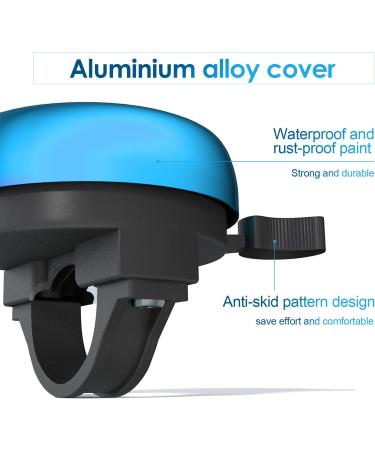 Kid's Vintage Aluminum Bicycle Bell - Loud Crisp Sound, Unicorn Design, Blue Handlebars Bell for Girls and Boys - Buy Online on GoSupps.com