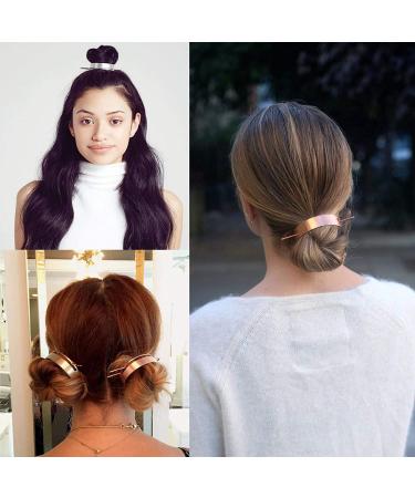 5-Piece Round Top Hair Stick Set | High Polished Alloy Bun Cage Feather Hair Clip | Wedding Hair Accessories for Women Girls (Gold Silver Black) - Buy Online on GoSupps.com