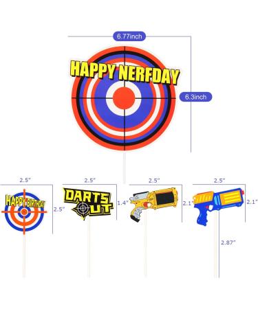 Cake Decorations for Nerf Cake Topper Cupcake Toppers Boys Birthday Gun Party Supplies - Buy Online on GoSupps.com