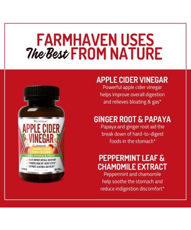 Apple Cider Vinegar Capsules with Ginger, Papaya & Chamomile | 1390mg | Digestion, Energy & Immunity Support | Relieves Gas & Bloating | Non-GMO Natural Formula | 90 Capsules - Buy Online on GoSupps.com