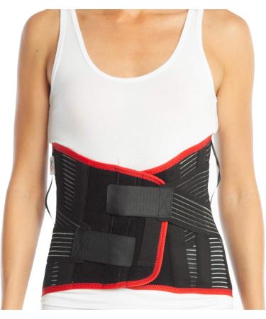 Back Ribbon - Lumbosacral Support Corset - 32cm Elastic Pain Relief Bandage for Sciatica & Kyphosis - Lower Lumbar Support in Black - Buy Online on GoSupps.com