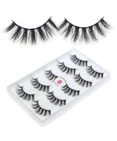 New 5 Pairs/Box 3D Real Mink False Eyelashes LASGOOS Design 100% Siberian Mink Fur Luxurious Natural Cross Fake Eye Lashes Hot (D108)
