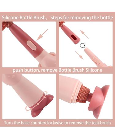 Oruiiju 3-in-1 Silicone Baby Bottle Brush Set | 360 Cleaning for Bottles Glasses & Straws - Easy & Effective - Buy Online on GoSupps.com