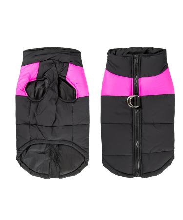 Shinmax Dog coat winter jacket Dog Jacket Winter Jacket warm winter vest for small medium -sized dogs Feeded breast protection dog puppy clothing vest petroleum padded coat l pink