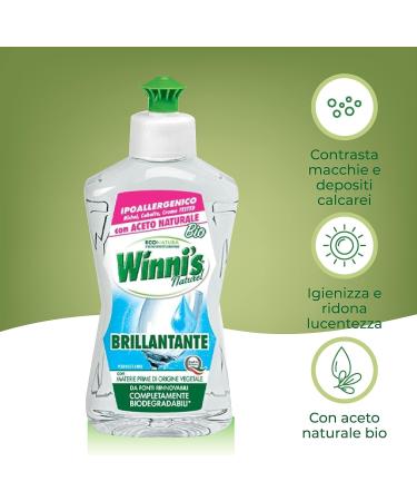 4 x Winni's Brilliant Hypoallergenic Dishwasher Dishwasher Additive with Natural Organic Vinegar Against Residues and Stains 250 ml + Italian Gourmet Polpa 400 g - Buy Online on GoSupps.com