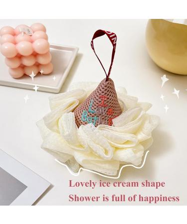 2pcs Travel Size Baby Sponge - Cute Cartoon Ice Cream Toddler Shower Loofah & Kids Bath Towel Ball for Easy Body Washing - Buy Online on GoSupps.com