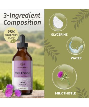 HERBAMAMA Herbal Liquid Drops Kit - Bundle of Dandelion Root & Milk Thistle Drops 4 fl oz - Vegan Non-GMO Sugar & Alcohol-Free - 2 Pack - Buy Online on GoSupps.com