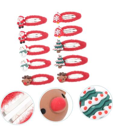 minkissy 5 Pairs Christmas Hair Clips Girls Barrettes Snap Barrettes Christmas Hairpin Diy Party Hair Ornament Hair Accessory for Girls Xmas Hair Clamp Nylon Issue Card Child Cute - Buy Online on GoSupps.com
