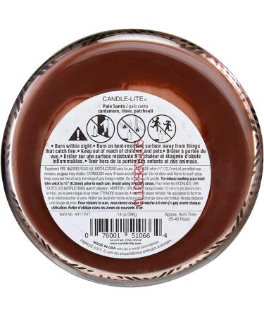 Candle-Lite Premium 3-Wick Palo Santo Scented Candle 14 oz. - Aromatherapy Candle in Glass Jar (Brown) - Buy Online on GoSupps.com