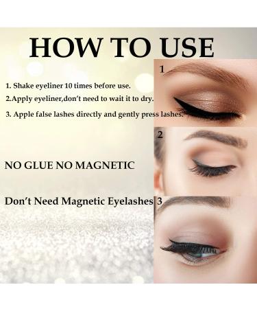 Magic Eyelash Glue Pen & Glitter Eyeliner - 2-in-1 Self-Adhesive Eyeliner (Gold) - Buy Online on GoSupps.com