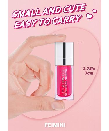 FEIMINI Hydrating Lip Glow Oil - Moisturizing & Plumping Gloss for Lip Care - Cherry - Buy Online on GoSupps.com