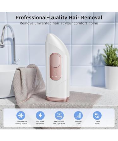 Laser Hair Removal Device for Women - 999999 Flashes IPL for Facial Legs Arms & Whole Body (White-Rose Gold - Buy Online on GoSupps.com