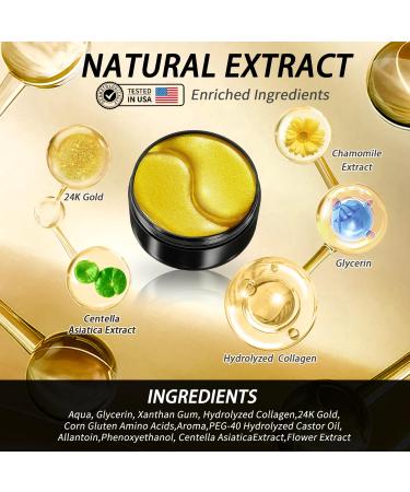 Golden Glow Under Eye Patches - 60 Pcs Rejuvenating Eye Gels for Dark Circles & Puffiness | Refresh & Revitalize Tired Eyes - Buy Online on GoSupps.com