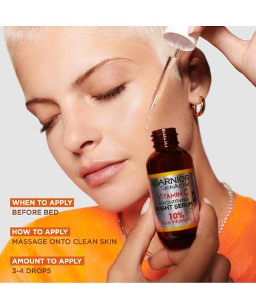 Garnier Anti Dark Spot Night Serum - 10% Vitamin C & Hyaluronic Acid Vegan & Cruelty-Free 30 ml for All Skin Types - Buy Online on GoSupps.com