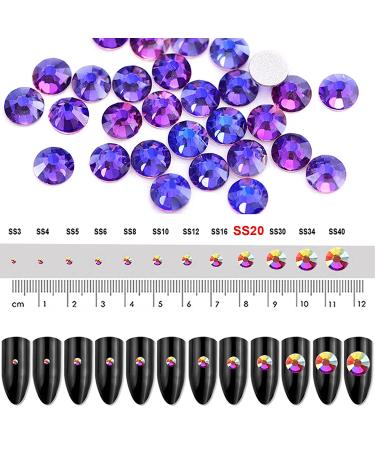 Dowarm 720pcs SS20 Purple Velvet Flatback Rhinestones - 4.8MM Non-Hotfix Crystal Rhinestones for Crafts, Nails, Dance Costumes - Buy Online on GoSupps.com