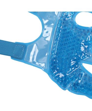 Facial Mask Sleeping Hot Cold Compress Gel Bead Face Cover Soft Swelling Stress Relief Heat Ice Pack Face Cover Dark Blue - Buy Online on GoSupps.com