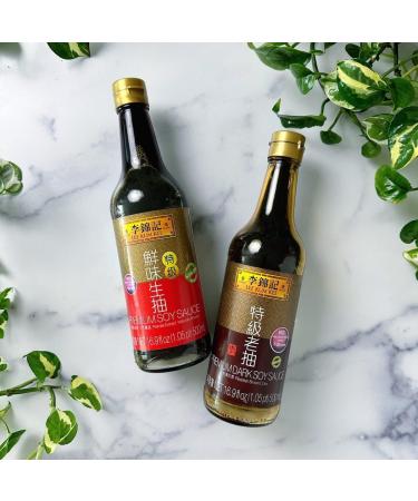 Lee Kum Kee Premium Light Soy 500mL & Dark Cooking Soy Sauce 500ml (Bottle of 4) - Buy Online on GoSupps.com
