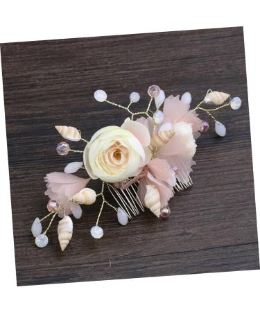 FRCOLOR Silk Yarn Hair Comb Wedding Hair Comb Bridal Hair Comb Bride Headpieces for Wedding Bridal Headpiece Comb for Bridal Tiara Hair Comb for Bride Accessories Pink Women's Shell - Buy Online on GoSupps.com