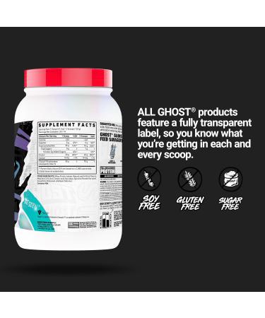 GHOST Clear Gains Mass Gainer Protein Powder - Post-Workout Weight Gainer Mix - 40g of Whey Protein Isolate 440 Calories & 70g Vitargo Carbs - Lean Muscle Building & Recovery - Blue Raspberry - Buy Online on GoSupps.com