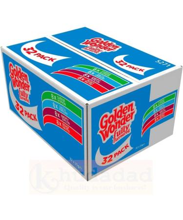 Golden Wonder Fully Flavoured Blue Box Cheese and Onion Salt and Vinegar Smoky Bacon Ready Salted 32pkx25g With 4 Galaxy Chocolate Bars - Buy Online on GoSupps.com