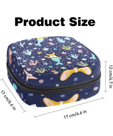 Funny Corgi Mermaid Storage Bag - Stylish Menstrual Pad & Cup Holder for Teens & Women - Buy Online on GoSupps.com