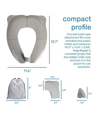 Enovoe Toddler Potty Seat - Foldable Portable Toilet Training Seat for Boys and Girls - Non-Slip Kids Potty - Grey - Buy Online on GoSupps.com