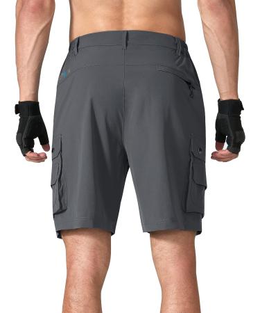 KPSUN Men's Hiking Cargo Shorts - Quick Dry Casual Shorts for Travel & Fishing - Grey, Large - Buy Online on GoSupps.com