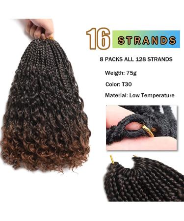 8 Packs Boho Bob Box Braids Crochet Hair 14 Inch - 3X Bohemian Goddess Box Braids in T1B-30 - Synthetic Braiding Hair Extensions for Black Women - Buy Online on GoSupps.com