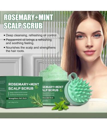 Rosemary Scalp Scrub with Mint Oil Hair Scrub for the Scalp Nourishing Scalp Exfoliator with Scalp Massager Refreshing Dandruff/Build-Up Gentle Exfoliating Scalp Treatmen for All Hair - Buy Online on GoSupps.com